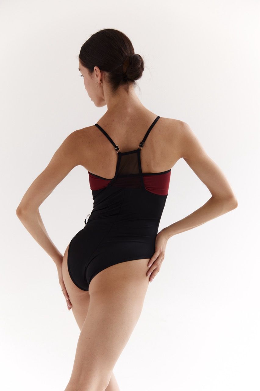 Leotard Monika S Black/Bordo