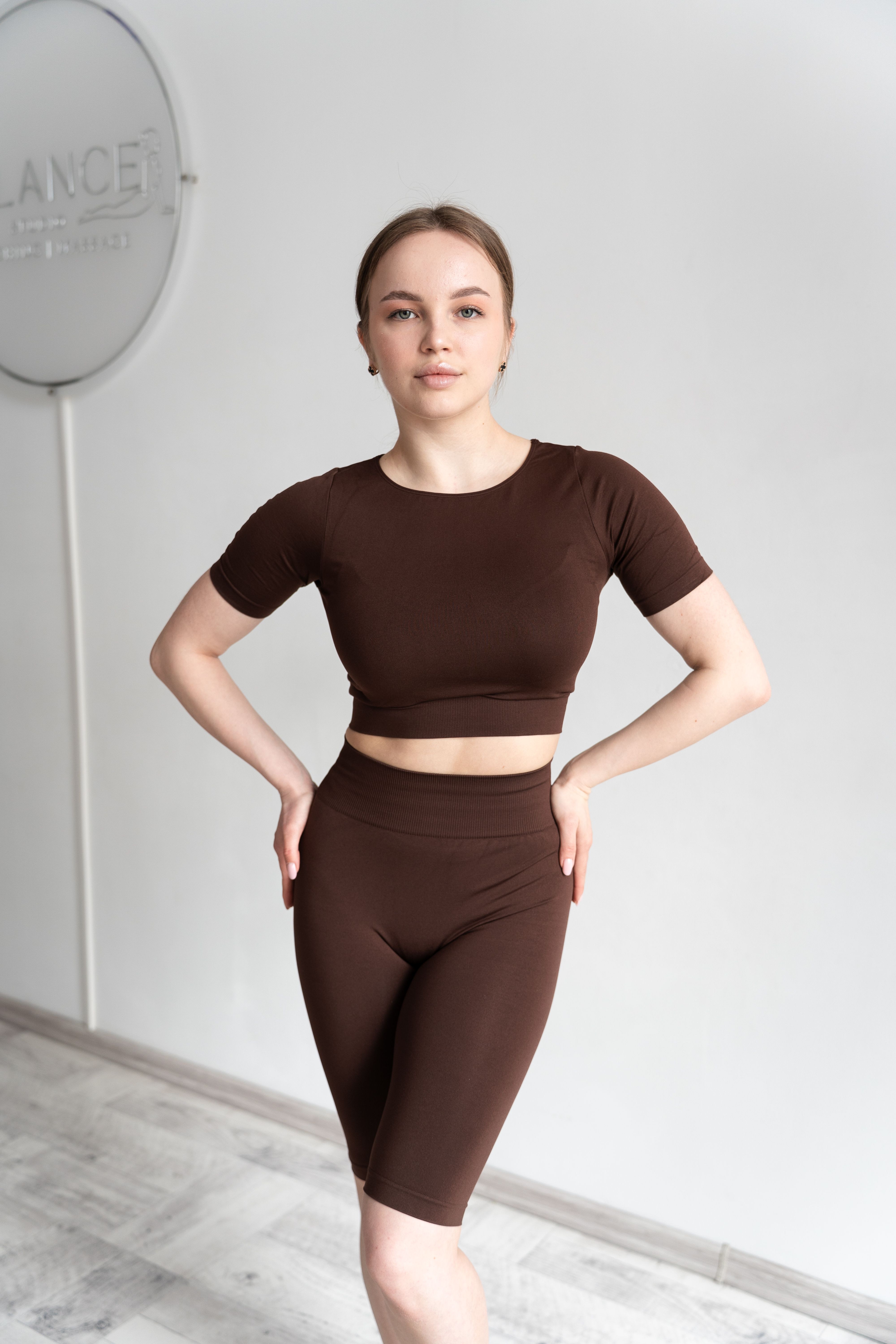 Футболка Кроп Коричневий S/M