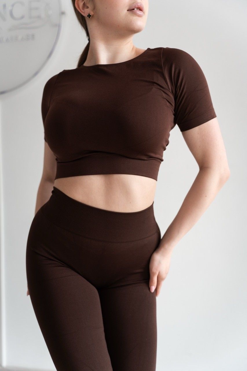 T-shirt Crop - Brown