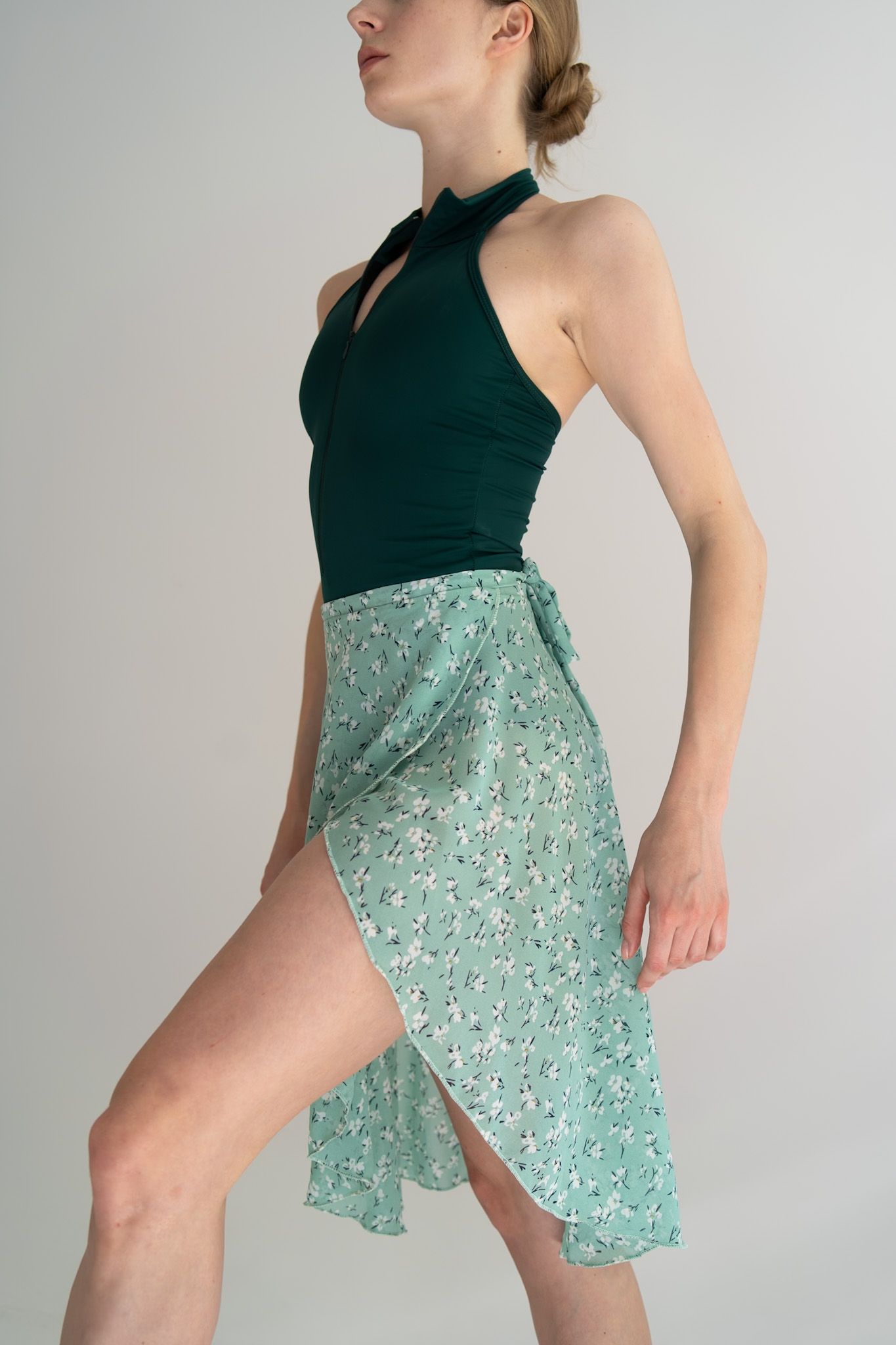 Skirt Basic Print Maxi - Mint