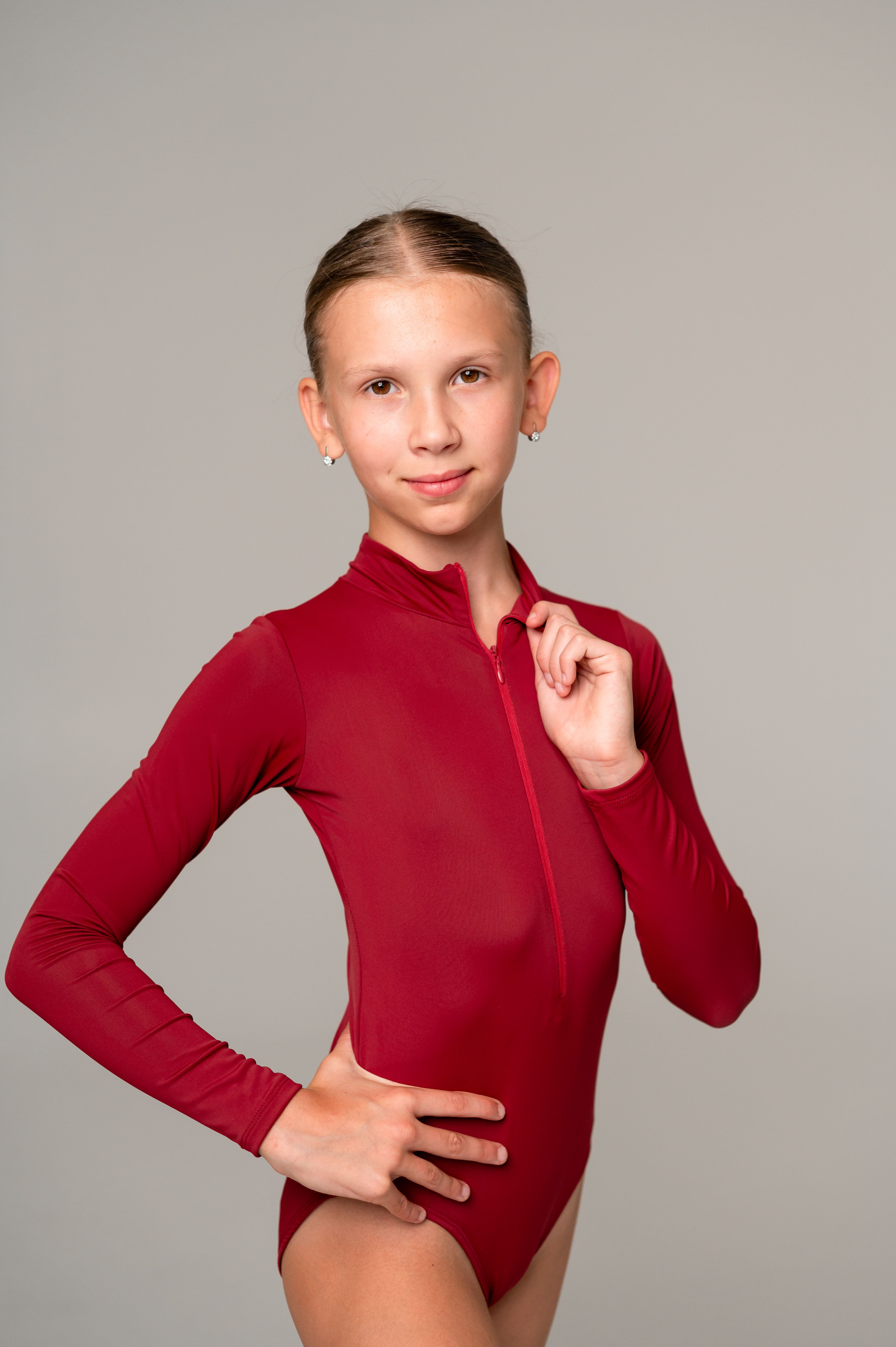 Leotard Duet Long Children - Bordo