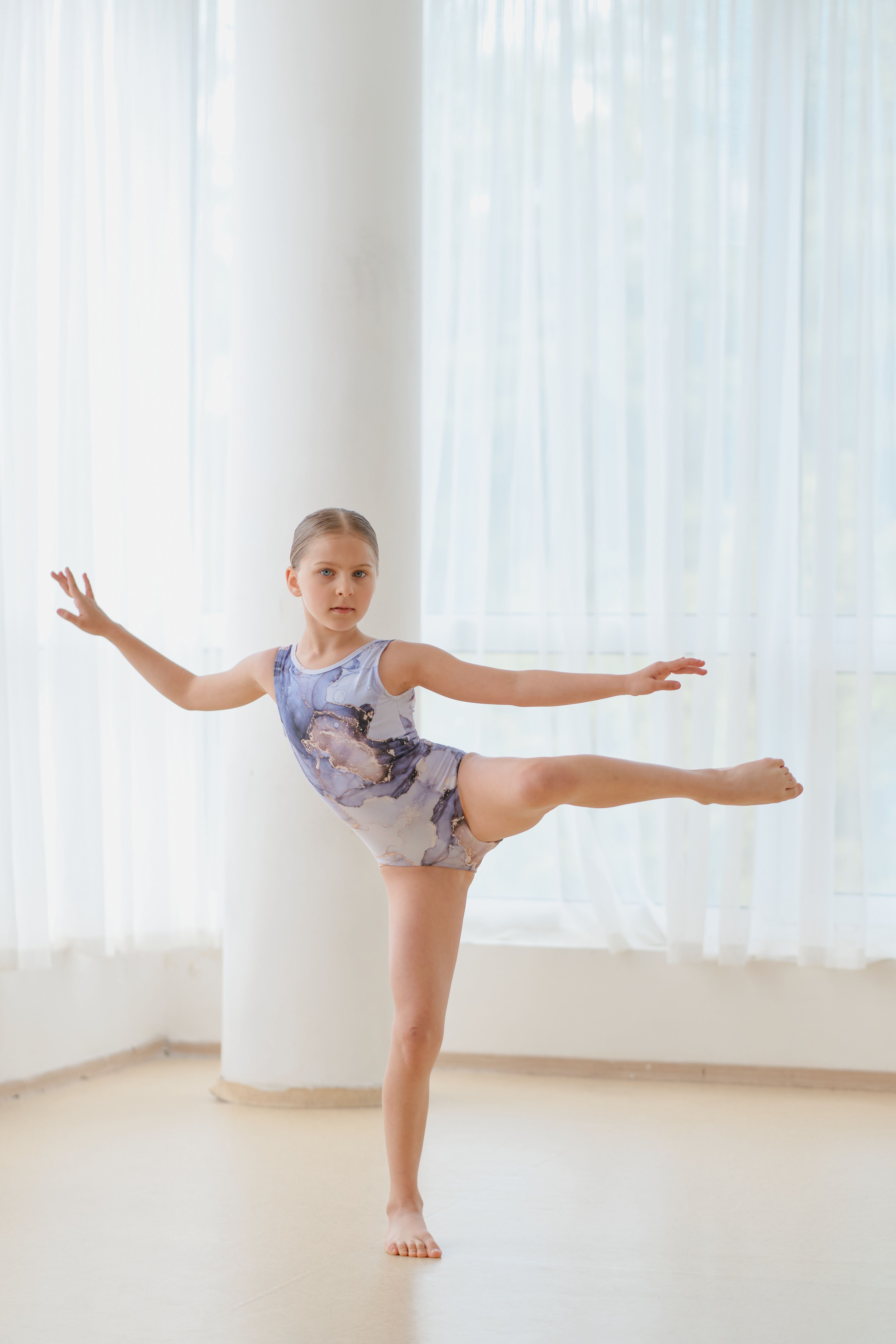 Leotard Elis Print Children’s 26 Gray Marmor