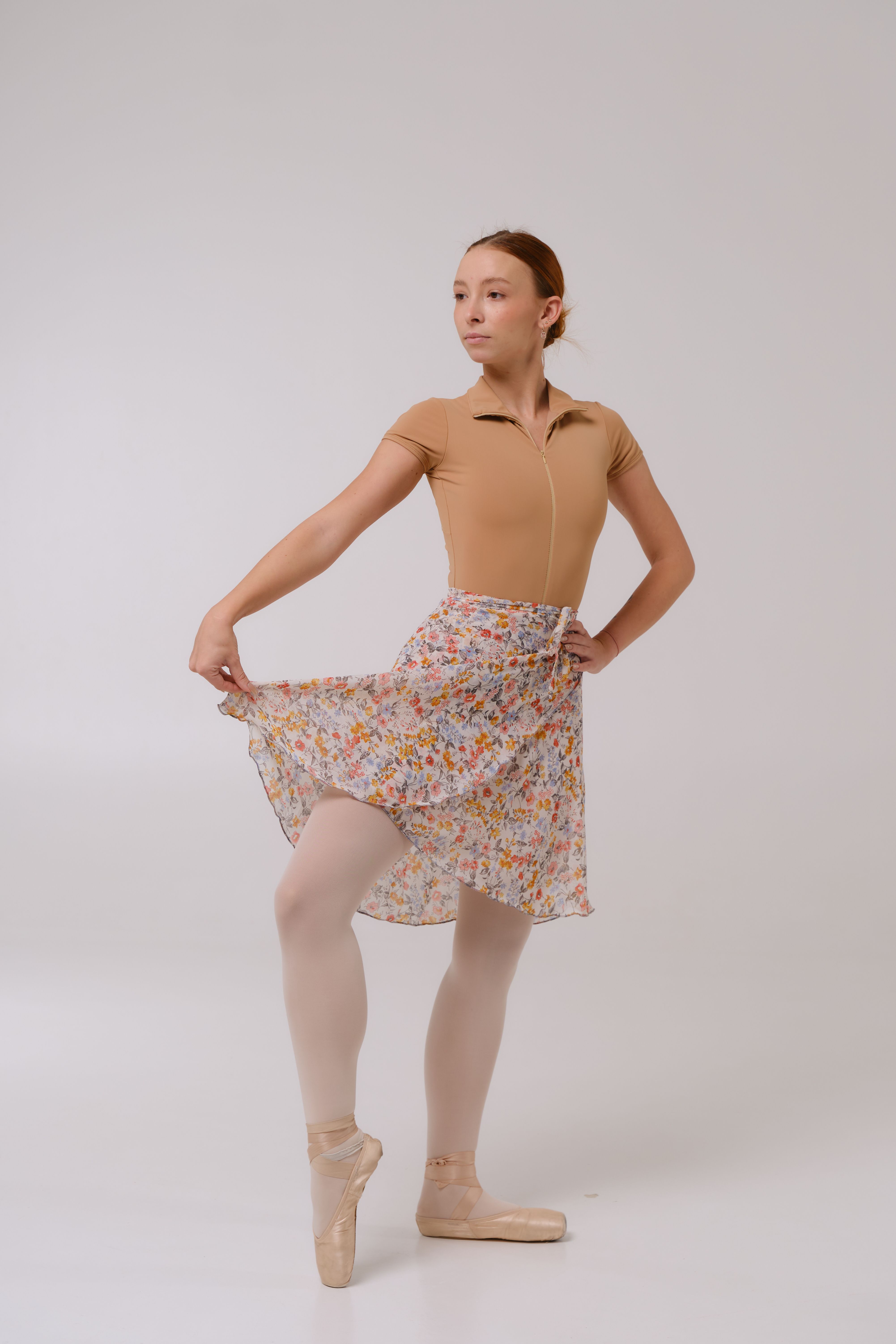 Skirt Basic Print Maxi - Powder